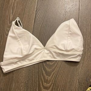 white bathing suit top
